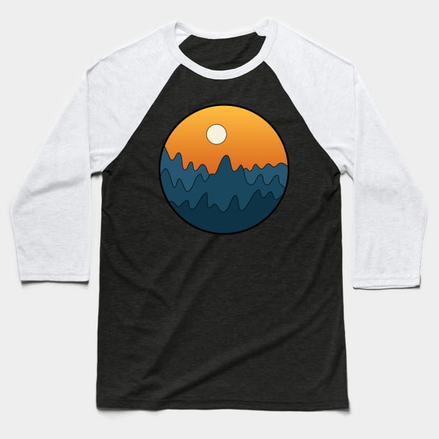 Night Sky Mountain Sunset Baseball T-Shirt by Gold Star Creative